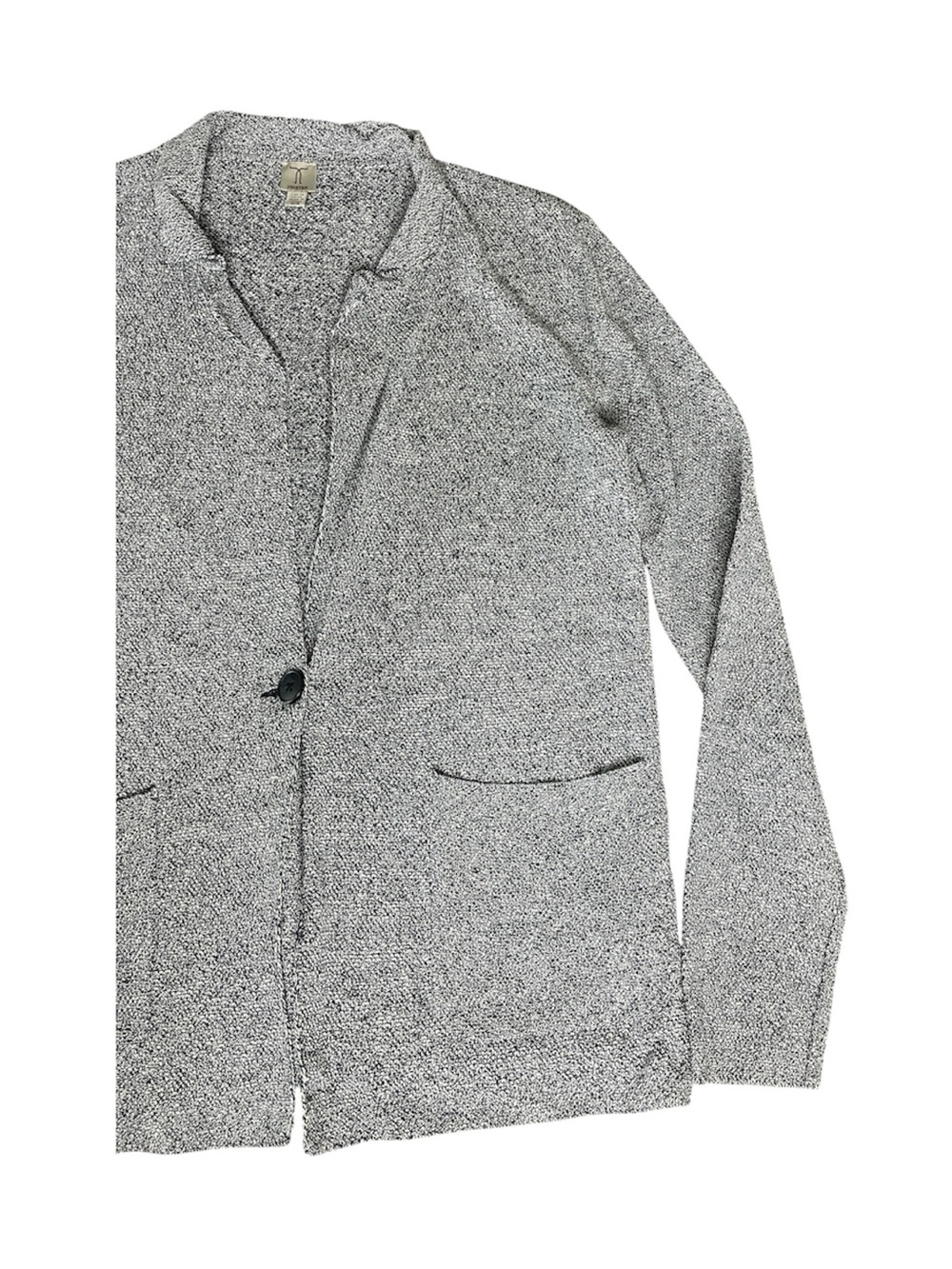 TRISTAN Knit Single Button Blazer Cardigan Sweater Blue Melange Small Utility - Picture 8 of 12